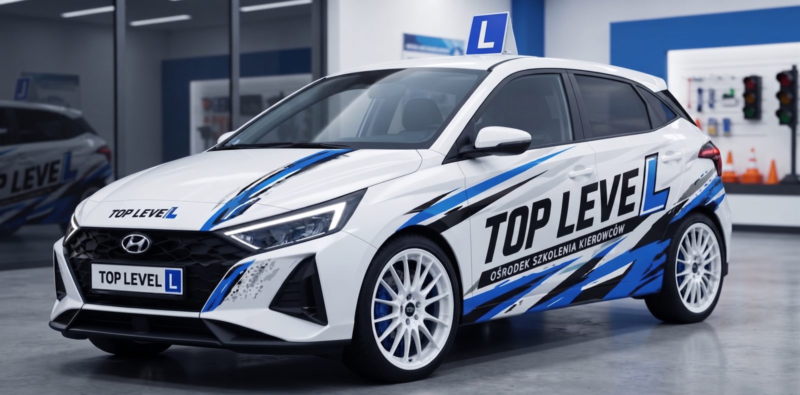 Samochód szkoleniowy Hyundai i20 OSK Top Level w Rzeszowie – ten sam model co na egzaminie WORD